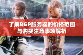 了解BGP服务器的价格范围与购买注意事项解析