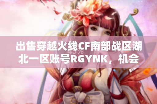 出售穿越火线CF南部战区湖北一区账号RGYNK，机会难得不容错过