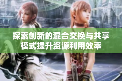 探索创新的混合交换与共享模式提升资源利用效率