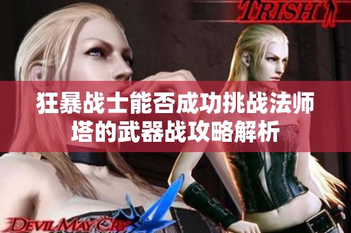 狂暴战士能否成功挑战法师塔的武器战攻略解析