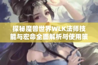 探秘魔兽世界WLK法师技能与宏命全面解析与使用策略