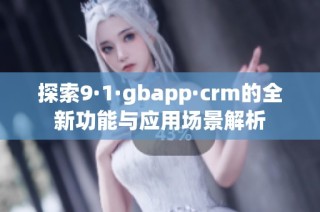 探索9·1·gbapp·crm的全新功能与应用场景解析