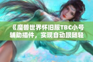 《魔兽世界怀旧服TBC小号辅助插件，实现自动跟随轻松进出副本》