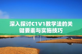 深入探讨C1V1教学法的关键要素与实施技巧