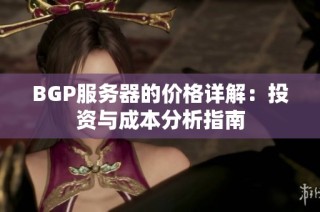 BGP服务器的价格详解：投资与成本分析指南