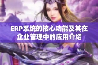 ERP系统的核心功能及其在企业管理中的应用介绍