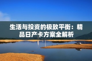 生活与投资的极致平衡：精品日产卡方案全解析