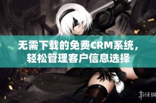 无需下载的免费CRM系统，轻松管理客户信息选择