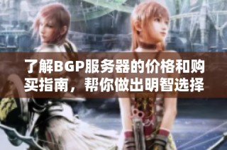 了解BGP服务器的价格和购买指南，帮你做出明智选择