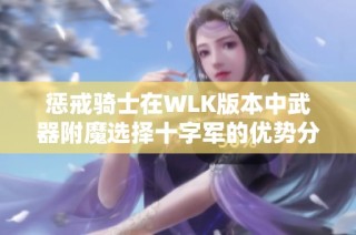 惩戒骑士在WLK版本中武器附魔选择十字军的优势分析