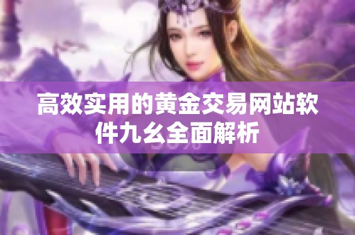 高效实用的黄金交易网站软件九幺全面解析