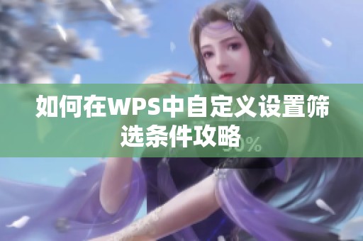 如何在WPS中自定义设置筛选条件攻略