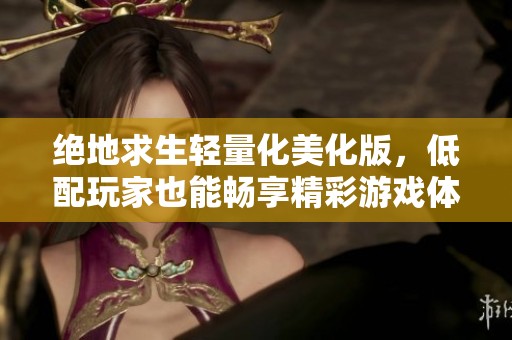 绝地求生轻量化美化版，低配玩家也能畅享精彩游戏体验