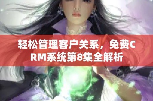 轻松管理客户关系，免费CRM系统第8集全解析