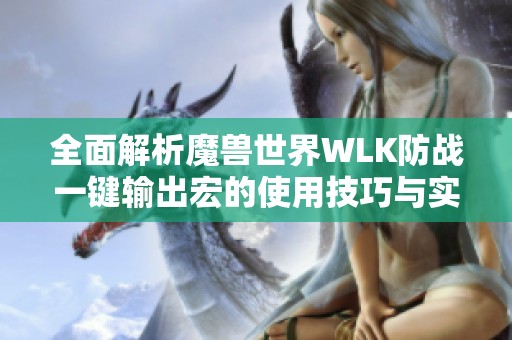 全面解析魔兽世界WLK防战一键输出宏的使用技巧与实用指南