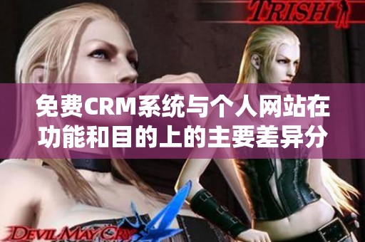 免费CRM系统与个人网站在功能和目的上的主要差异分析