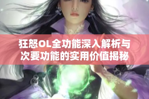 狂怒OL全功能深入解析与次要功能的实用价值揭秘