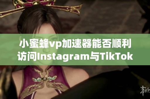 小蜜蜂vp加速器能否顺利访问Instagram与TikTok的使用体验分析